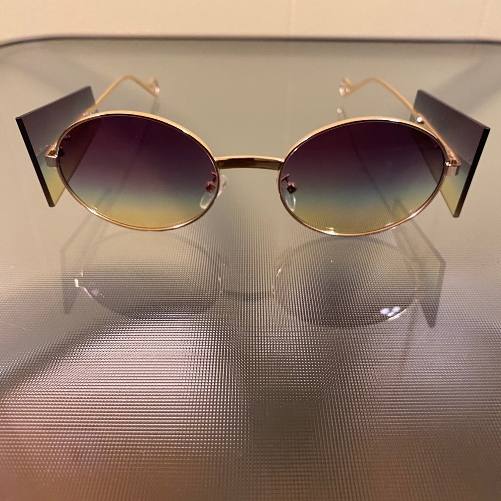 Multi Color Purple Tinted Rear View Sunglasses - Picture 3 of 4